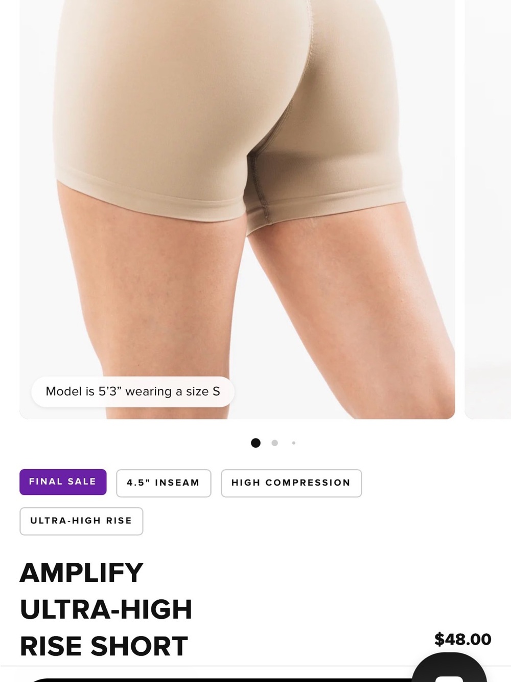 Alphalete Amplify Ultra-High Rise Short — Beige